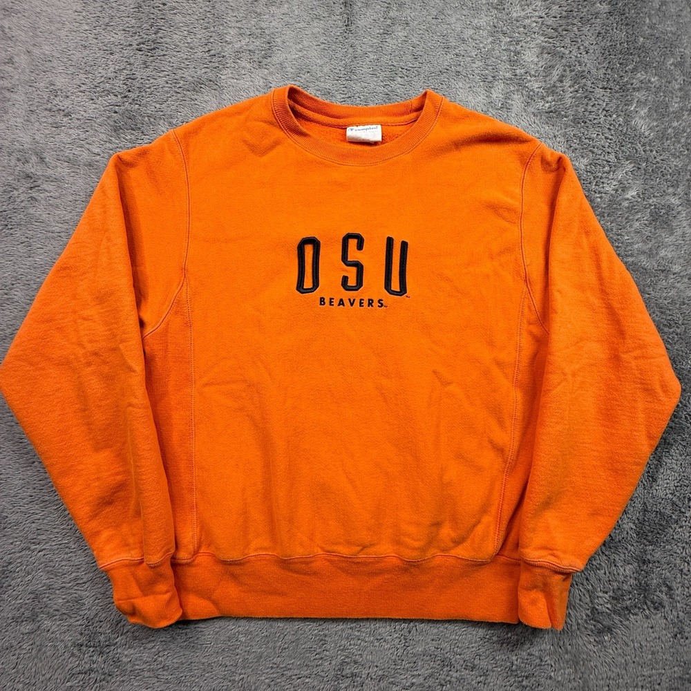 Oregon State Beavers OSU Champion Reverse Weave Sweatshirt Adult M Orange Crew